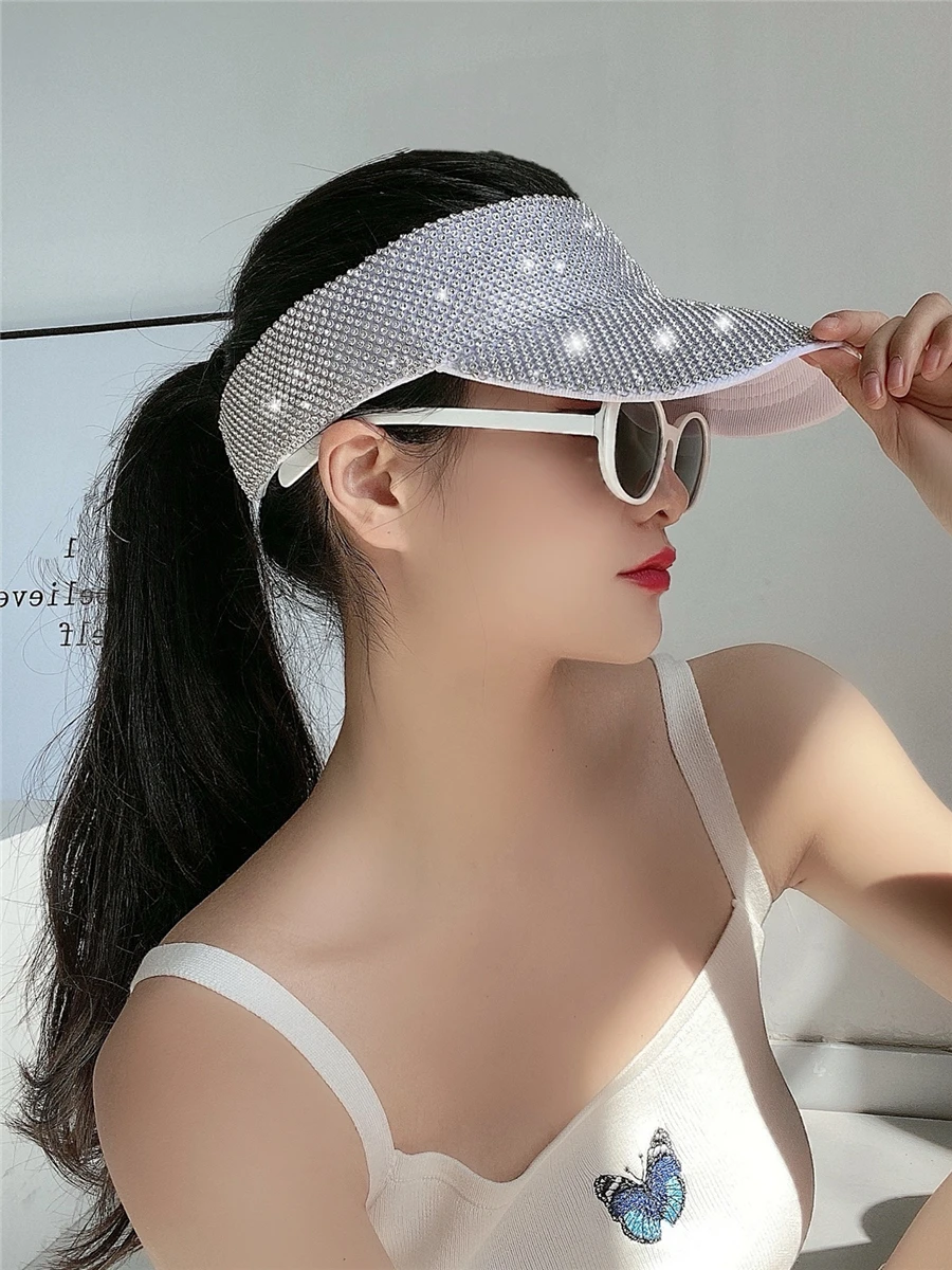 USPOP Women Baseball Cap  New Luxury Full Rhinestone Baseball caps Summer Sun Visor Fashion Sun Hats  Shade