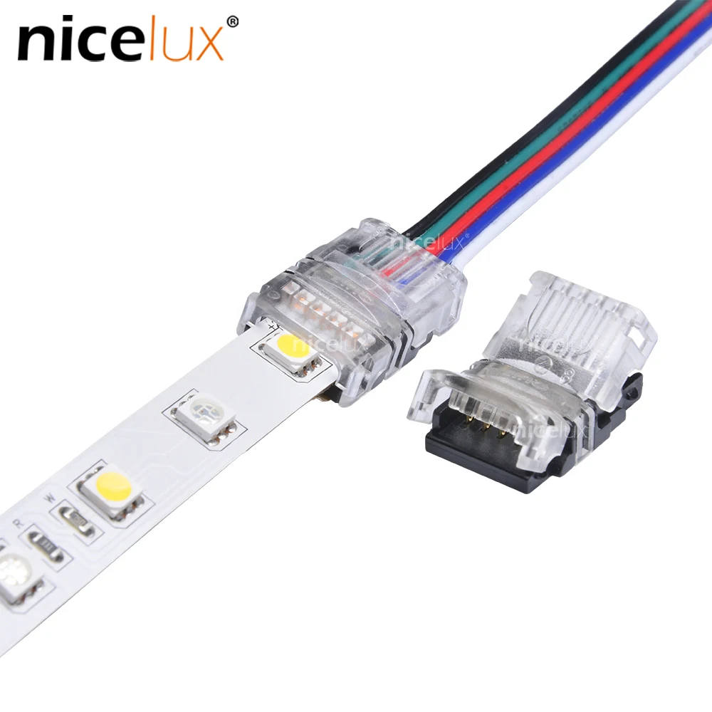 

10pcs 5 Pin LED Strip Wire Connector for 12mm 5050 RGBW RGBY IP20 Non-waterproof LED Strip to Wire Connection Terminals