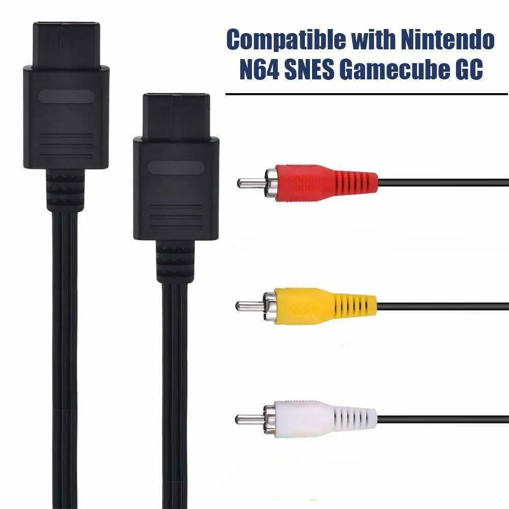 REPLACEMENT AV AUDIO VIDEO A/V CABLE CORD WIRE TV GAME HTE CABLE FOR NINTENDO 64 SNES GAME CUBE