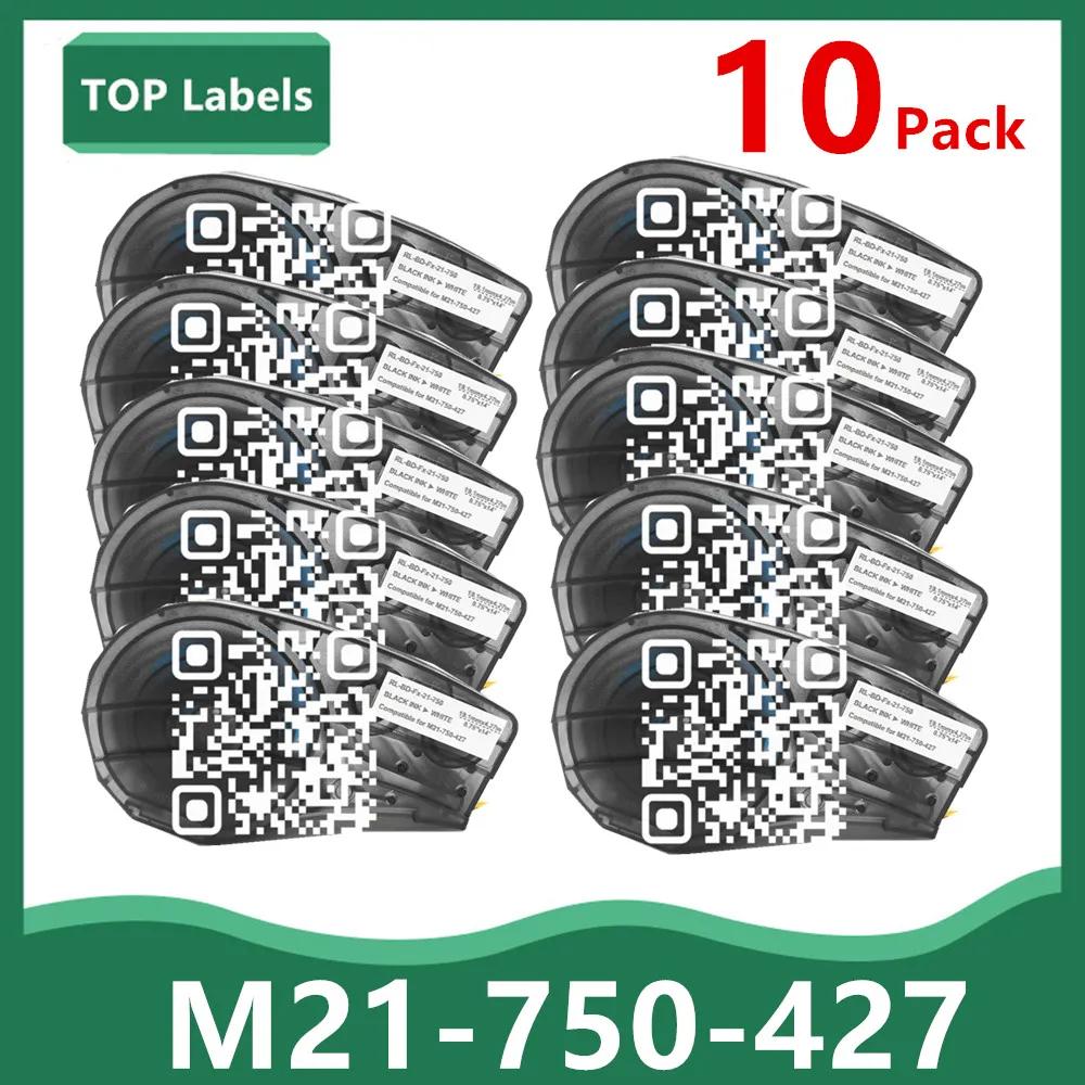 Pacote Cartucho de Etiquetas de Vinil M21 750 427 Etiquetas Fabricante Fita Uso para Bmp21-plus Bmp21-lab Cabo Impressora Datacom Tag 10 10