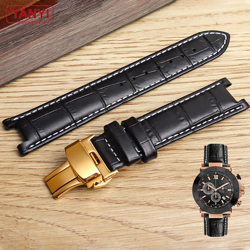 Top Layer Cowhide Genuine Leather bracelet for GC 22*13mm 20*11mm Notched watch strap senior watchband wristwatches band screw