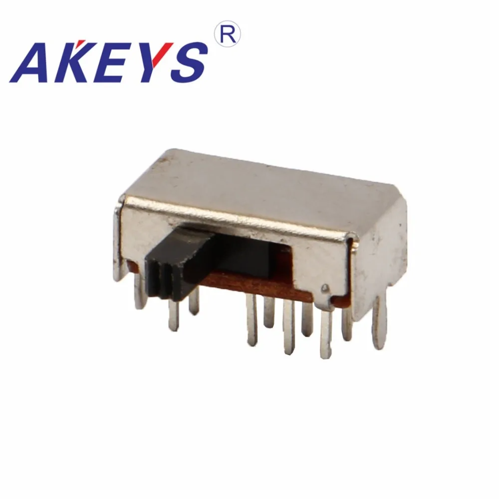 10pcs SK-23D07 2P3T Double Pole Three Throw 2P3T Handle Heights 3/4/5mm Slide Switch 3 Positition 8Pin w 2 fixed pin