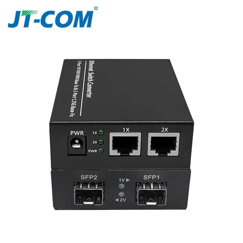 Gigabit Network SFP Fiber Switch 1000Mbps SFP Media Converter 2 SFP Fiber Port and 4 RJ45 Port 2G2/4E Fiber Ethernet Switch