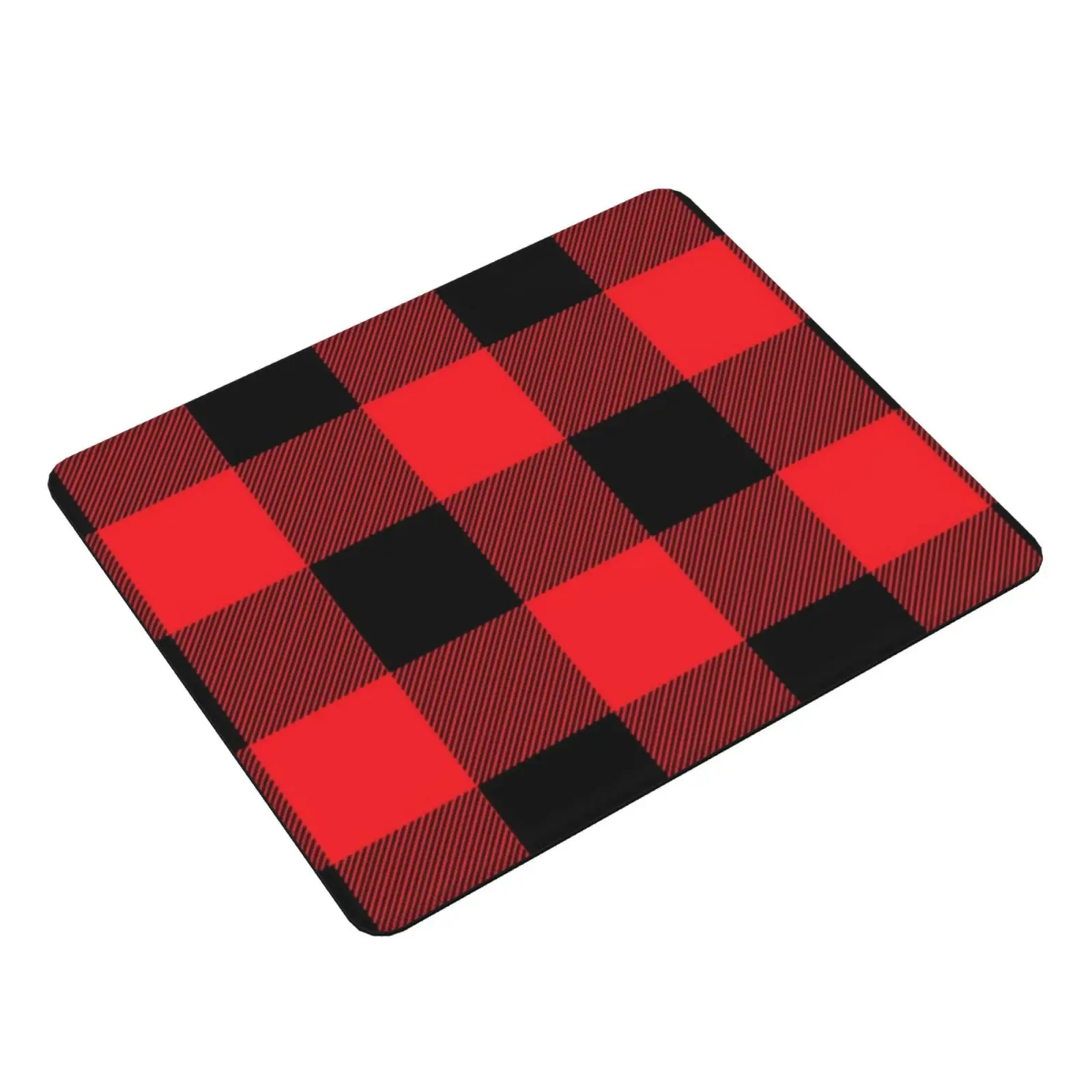 Red And Black Plaid Cloth Face Mouse Pad DIY Print Quarantine Face Inhale Breath Oxygen Children