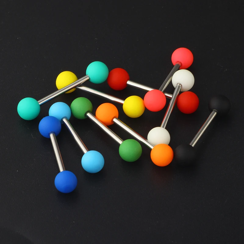 16mm  Acrylic Straight Tongue Nipple Ring Retainer Piercing Tongue Barbell Ring Nippleings Body Jewelry for Women Men 10 colors