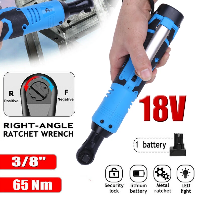 

Cordless Electric Wrench 12/18/28V Ratchet Spanner 3/8 To Removal Screw Nut Car Repair Tool Angle Drill Screwdriver 45/65/85N.M