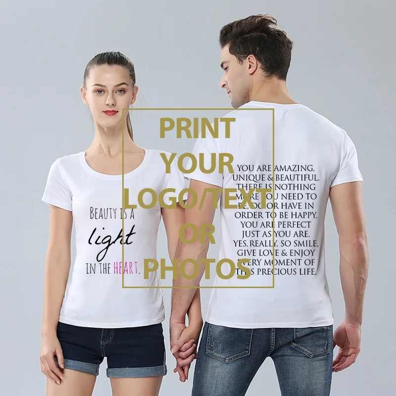 100% Polyester Design Your Own T-shirts Printing Brand Logo Pictures Custom T-shirt Plus Size Casual T Shirt Customize Clothing