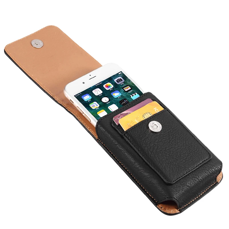 waist case for Cyrus CS22 CS45 XA Universal card pouch belt Leather Phone bag case for Danew Konnect 556 NOIR 5.5