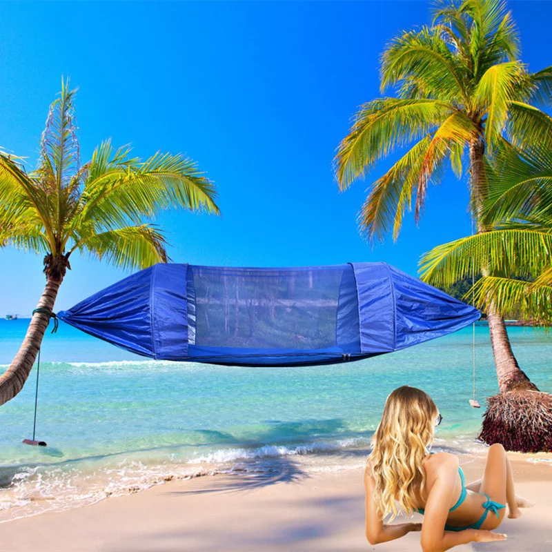 Spring Summer New Mosquito Net Hammock Outdoor Camping Mattress Picnic Leisure Time Parachute Cloth Double Beach Mat Sunscreen