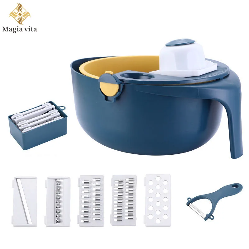 

Multi-function Potato Carrot Cucumber Chip Slicer Grater Shredders with Strainer Kitchen and Vegetable Cutter Tools Home Gadgets