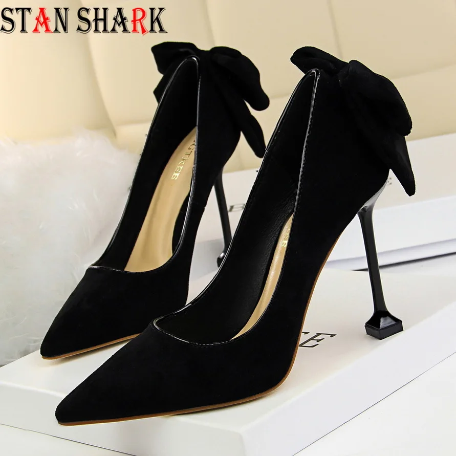 New Spring Women Pumps Shoes High Heels Butterfly-knot Wedding Shoes Ladies Shoes Kitten Heels Women Stiletto Heels for Women