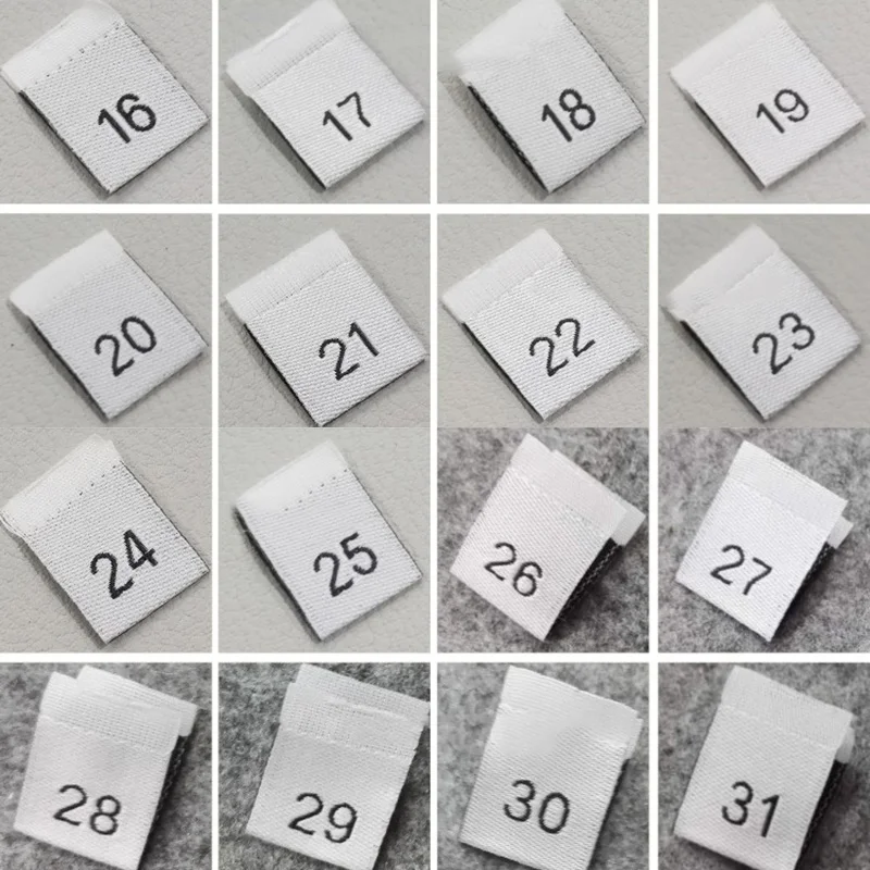 500Pcs Clothing Size Label Number White Garment T Shirt Clothes Dress Cloth Pants Fabric Label Tag 35*12mm