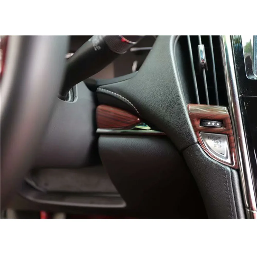 3Pcs/set Car Front Dashboard Decoration Strips Stickers For Cadillac ATSL 2014 2015 2016 2017 LHD Car Styling Molding