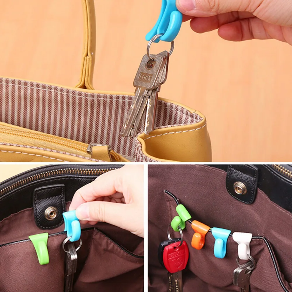 2 pcs Pratica Anti Lost Key Pinze Supporto Chiave Built-in Borsa Sacchetto Interno Ganci