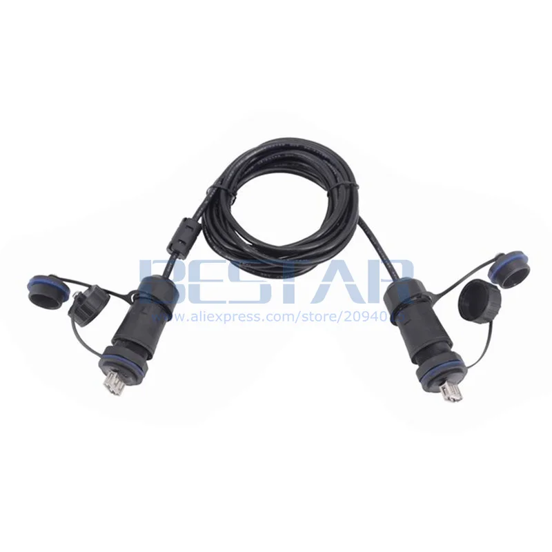 3M Double USB 2.0 Waterproof Connector M20 IP68 Extension Cord Extender Dual USB Female Socket Plug Panel Mount Adapter With Cap