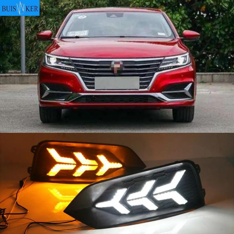 

For Roewe EI6 2019 LED Daytime Running Lights DRL Fog Lamp with Yellow Turn Signal Lamp