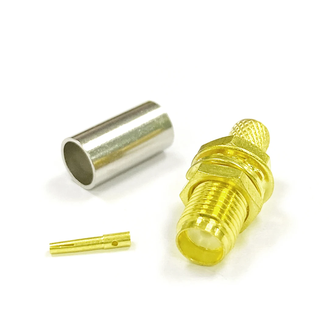 

10pc SMA Female Jack nut RF Coax Connector Crimp for RG58 RG142 LMR195 Cable Straight Goldplated NEW wholesale