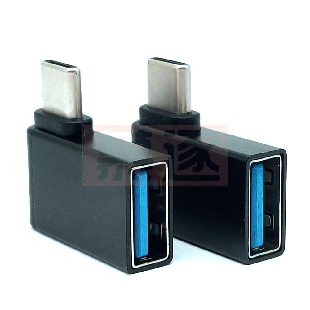 محمول الألومنيوم 90 درجة USB3.1 نوع C إلى USB 3.0 أنثى البيانات وتغ محول للهاتف ماك بوك أندرويد القرص الصلب