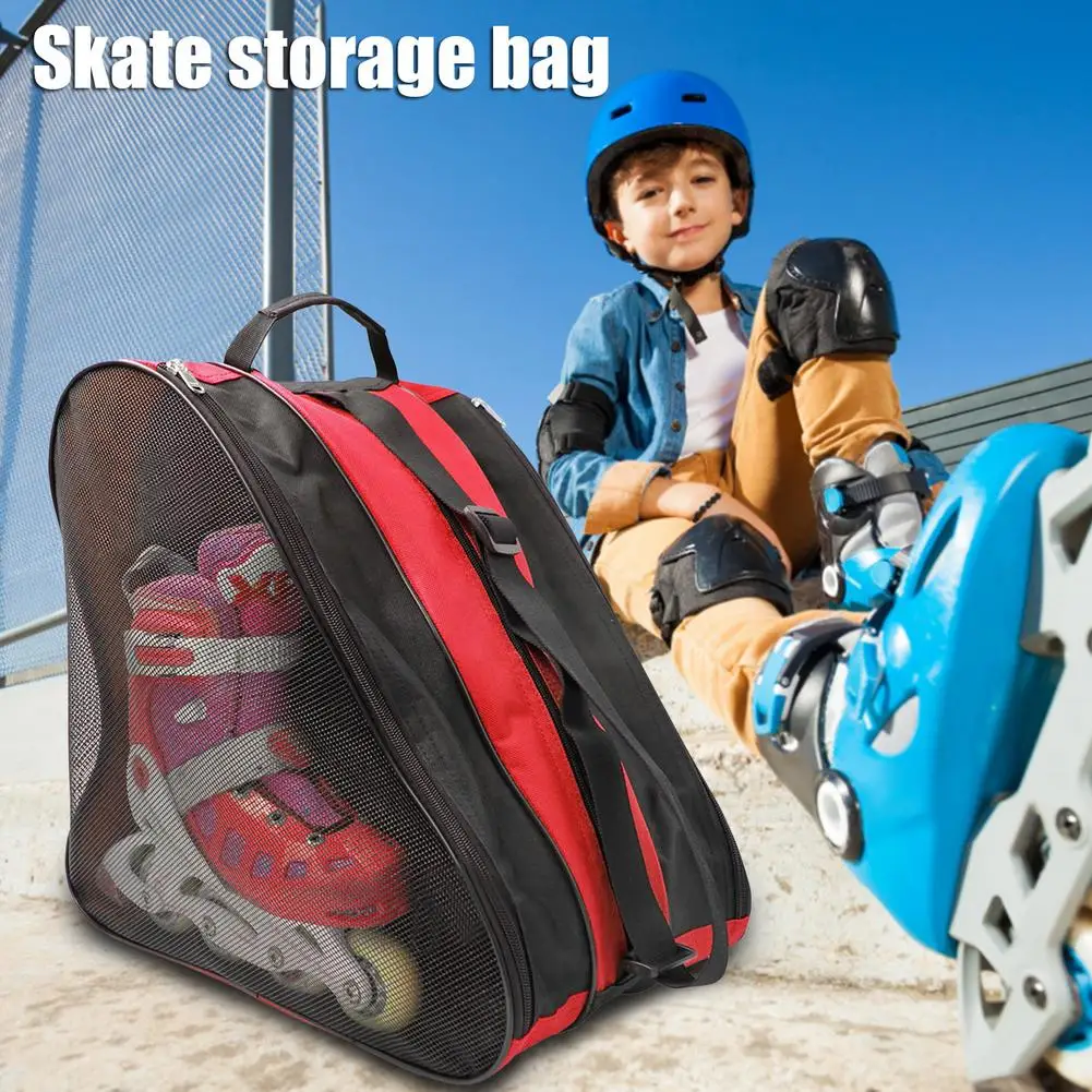 Saco de transporte de skate respirável caso crianças patins inline patins patins de gelo saco de patinação sacos de armazenamento para patins ao ar