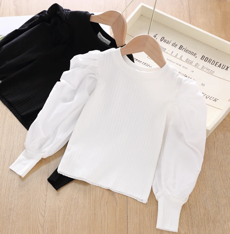 

90-140 Cm Spring Autumn Girl Fashion Long Sleeve Shirt Baby Kids Children Top Two Colors