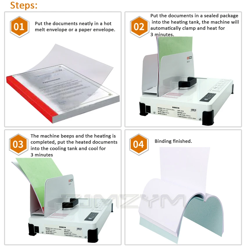 220V 300W Automatic Hot Melt Binding machine A3 A4 A5 A6 Book Envelope Document Desktop Binder 50mm Binding Thickness RD-50