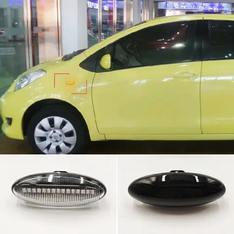 1Pair For Toyota Yaris 2005-2011 Corolla Auris RAV4 Sequential Blinker Turn Signal Streamer Lamps Car Dynamic Side Marker Lights