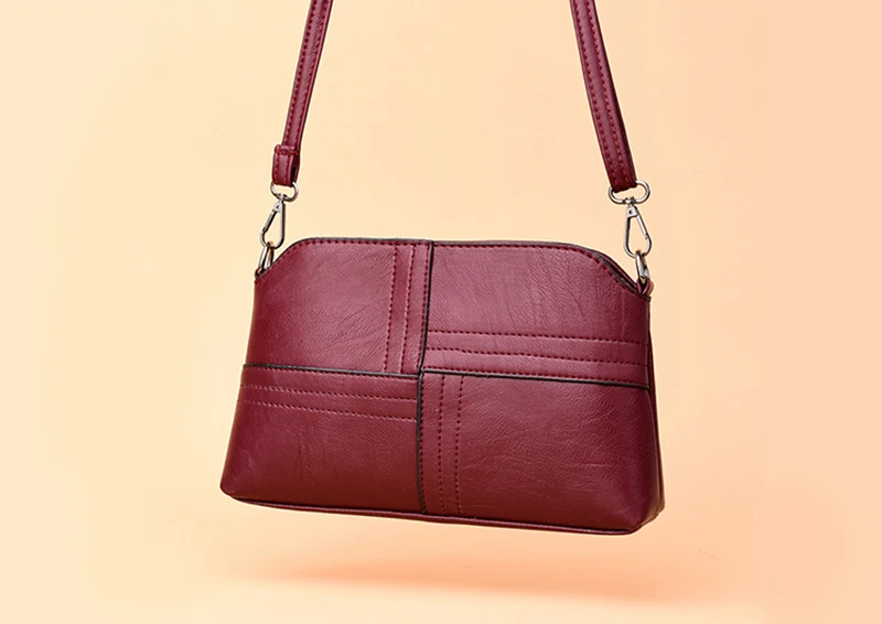 Neue Casual Mama Messenger Bags Umhängetasche PU Leder Schwarz Handtaschen für Frauen Kleine Umhängetasche Geldbörse – Detail 18