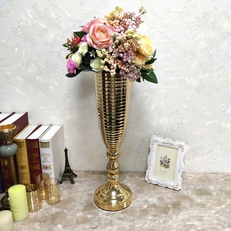 

10pcs )Wholesale Iron Golden Wedding Table Centerpieces Flower Vase for Decoration senyu2392