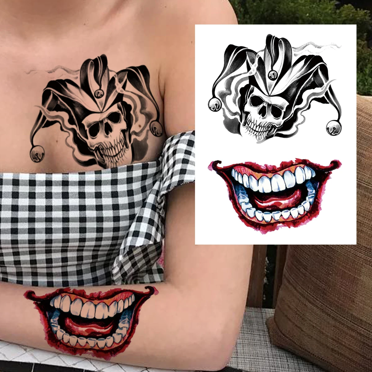Tatuajes Temporales De Payaso Para Halloween, Set De Pegatinas Faciales Fáciles De Aplicar Y Quitar, Ideales Para Disfraces