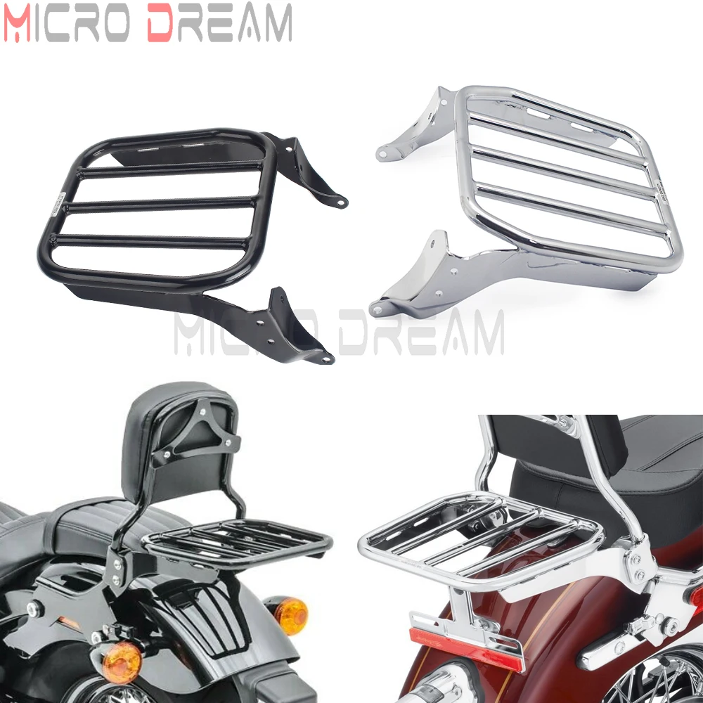 Bagażnik z oparciem tylnym Sissy Bar do Harley Deluxe FLDE Heritage Classic 114 FLHCS FLHC Softail Slim FLSL Street Bob FXBB