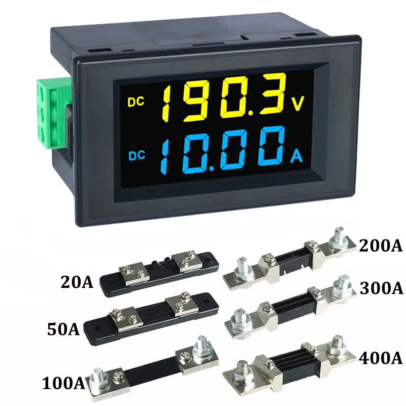 

DC 0-600V Digital LCD Voltmeter Ammeter 10A 20A 100A 200A Voltage Current Ampere Panel Meter Detector Tester Monitor