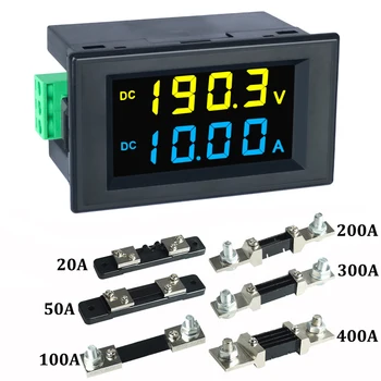 DC 0-600V Cyfrowy woltomierz LCD Amperomierz 10A 20A 100A 200A Miernik panelowy napięcia prądu Amperomierz Detektor Tester Monitor