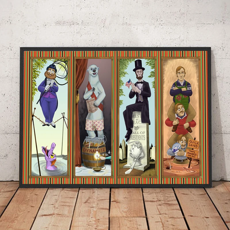 Magic Kingdom Disneyland Haunted Mansion Stretching Posters Prints Disney World Attraction Canvas Painting Wall Art Home Decor