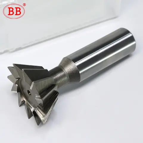 BB Dovetail 커터 HSS 45 55 60도 Dovetail 슬롯 엔드 밀 고속 강철 금속 절단 도구 8mm 16mm 25mm