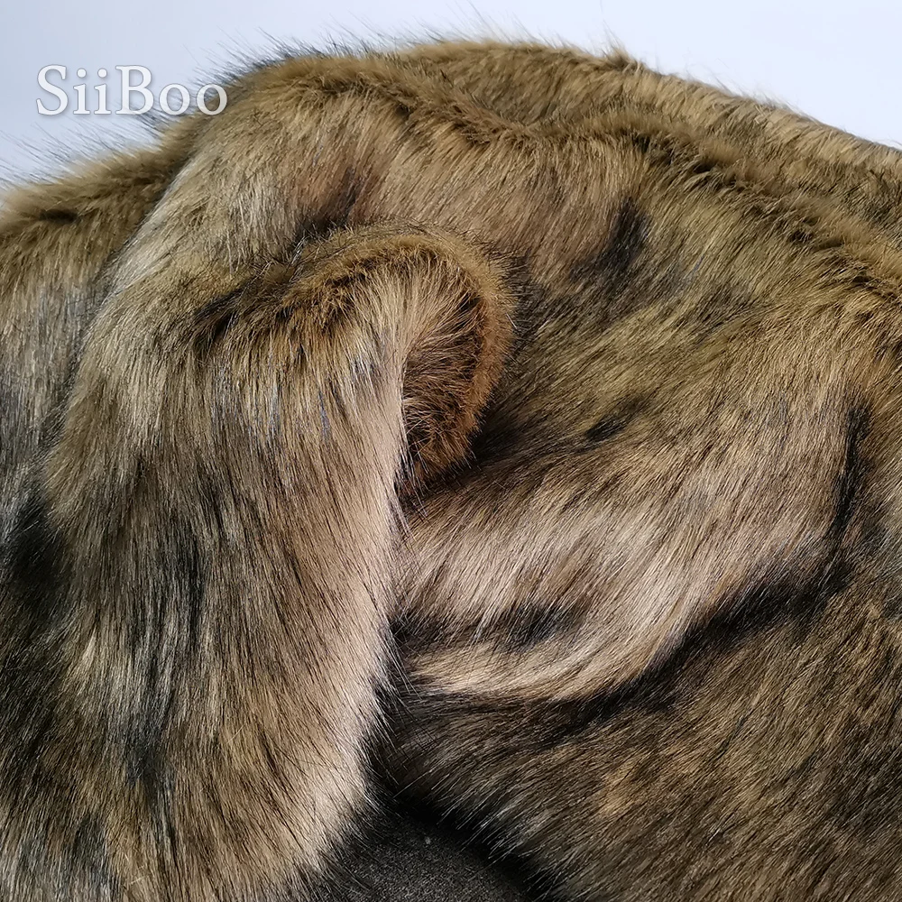 Brown 4cm plush faux fur fabric for winter coat vest stage cosplay black top dyed fur fabric tissue DIY 170*50cm 1pc SP5607