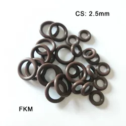 10pcs FKM Seal Ring Gasket CS 2.5mm Fluorine Rubber Washer OD 7mm~50mm Abrasion Resistance Fuel Anti-Ozone Oring Seals