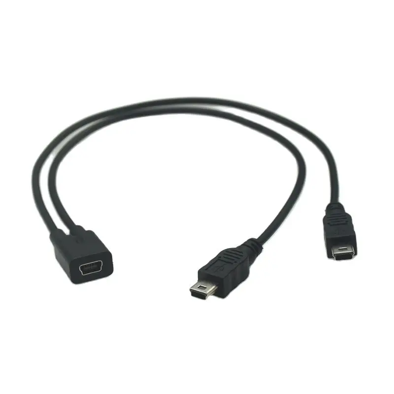 Mini USB 2.0 Female To 2 Mini USB Male General Splitter Y Extension Charger Adapter Cable 30cm Mini USB Splitter Cable