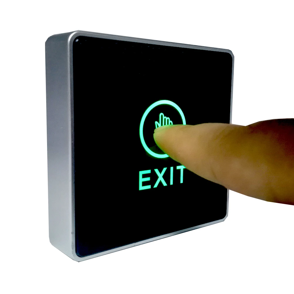

10 PCS 86 Size Blue Green LED Indicator Push Touch Exit Button Door Access Control System Release Switch