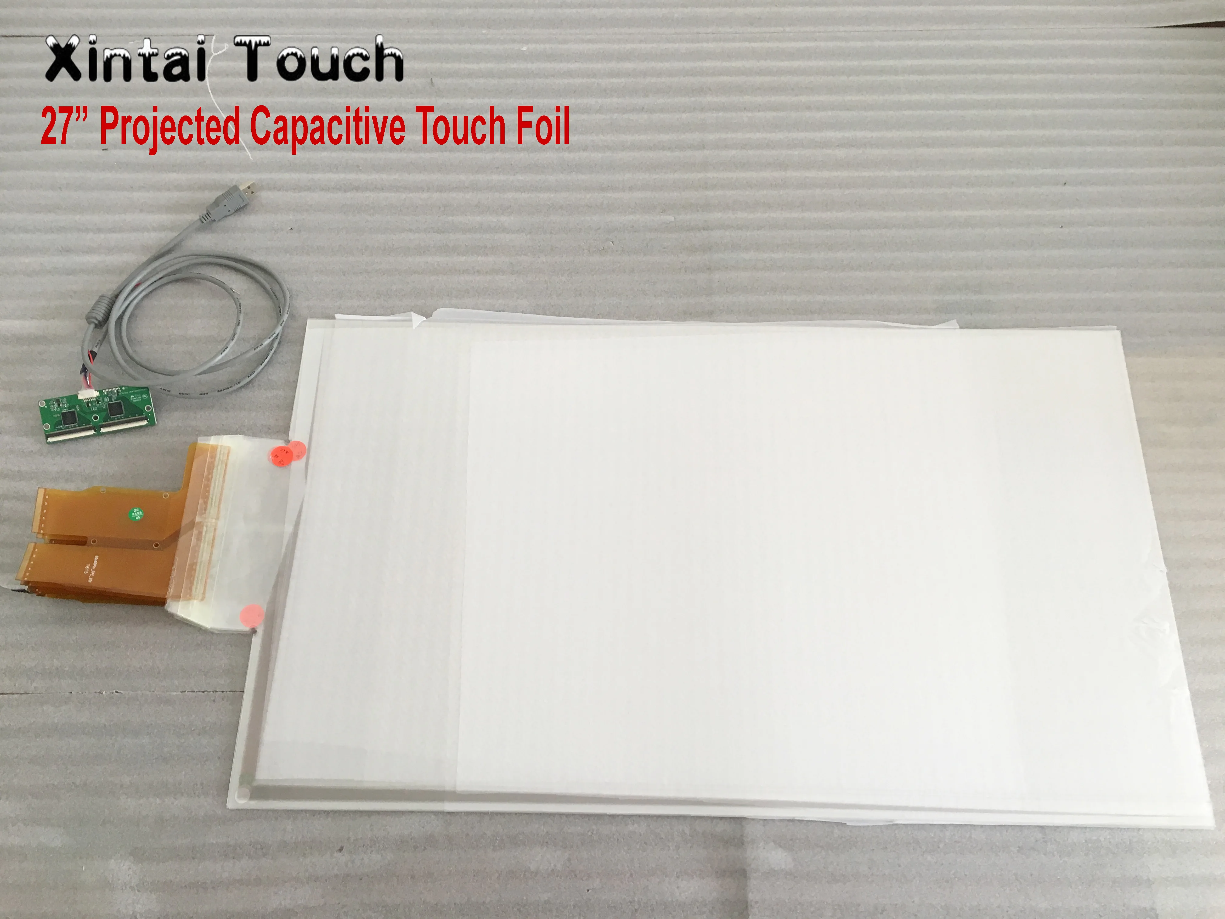 

high quality ! 27" 2 points interactive usb touch foil Film through glass window for Corporate office, meeting, training room