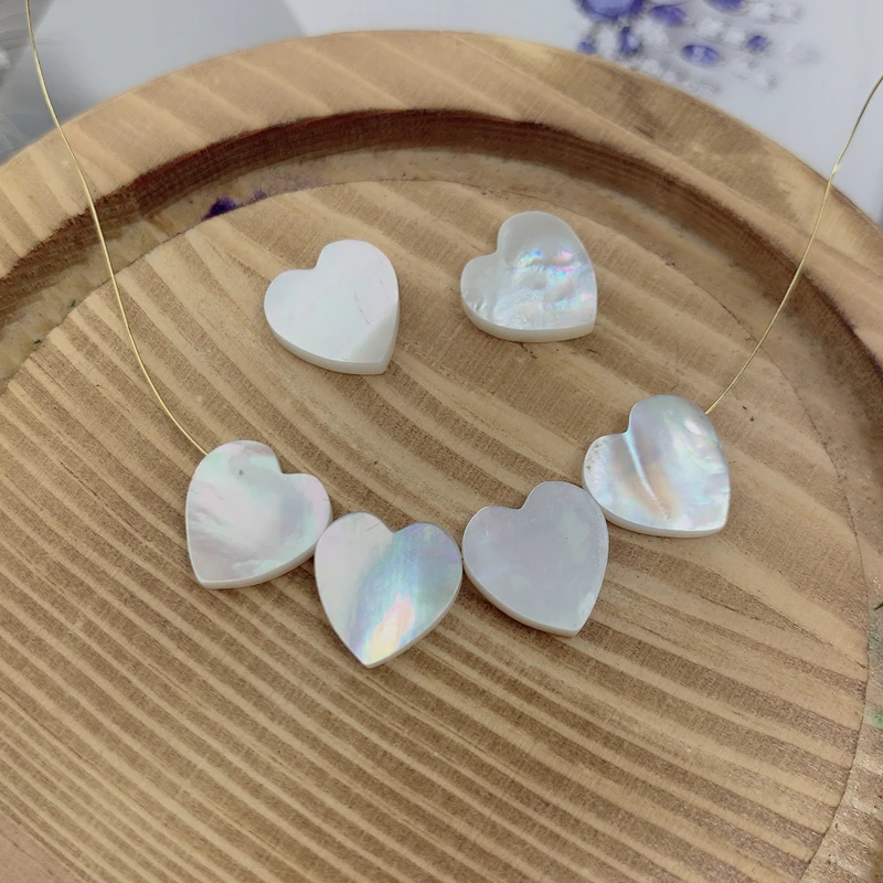 Fashion Natural Mother of Pearl Shell Heart Beads Charms For Jewelry Making diy Bracelet Necklace Accessories