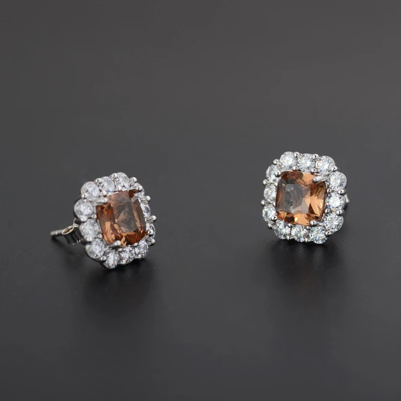FFGems New Design Created Zultanite Stud Earrings Silver Square Stone Color Change Fine Jewelry For Women Girl Party Gift
