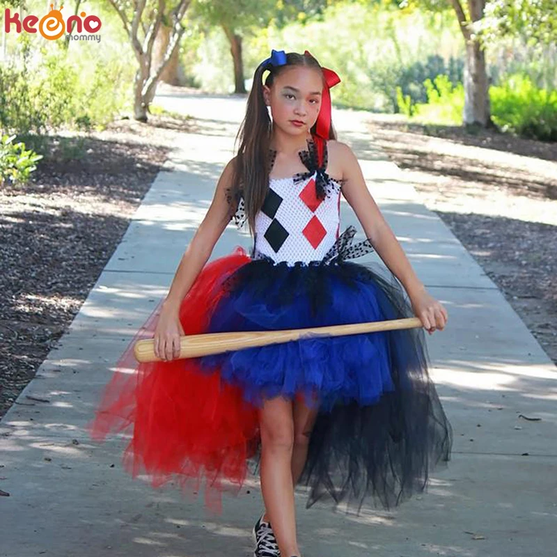 Jester Clown Inspired Girls Tutu Dress for Villain Halloween Cosplay Costume  Kids Pageants Purim Party Fancy Ball Gown Vestidos - AliExpress 1501