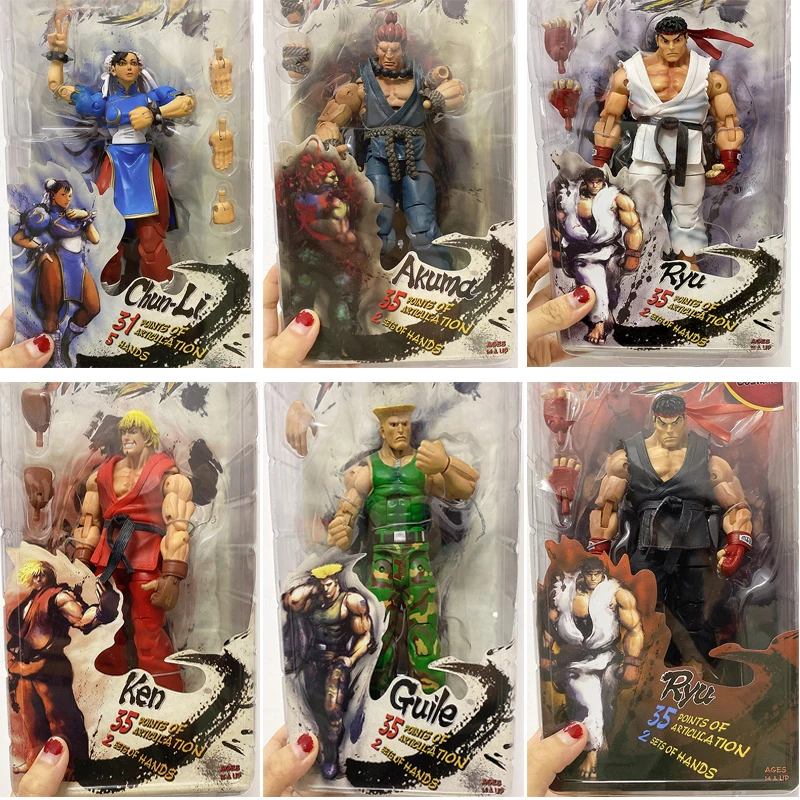 Ryu Figure Game Character Chun-Li Action Figure  Ken Doll Guile Akuma Gouki Hoshi NECA Figure Collection Doll Gift