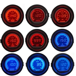 Carro Dual Led e Pods Gauge, Boost Temp água, Temp óleo, Oil Press, Volt, tacômetro, vácuo, Air Fuel Ratio, EGT Gauge, vermelho e azul, 52 milímetros