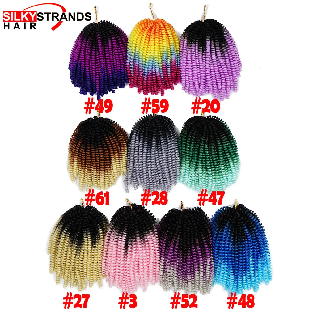 8นิ้ว110Gนุ่มOmbreฤดูใบไม้ผลิTwistผมเส้นใยสังเคราะห์Passion Twist Crochetผมสำหรับผู้หญิง