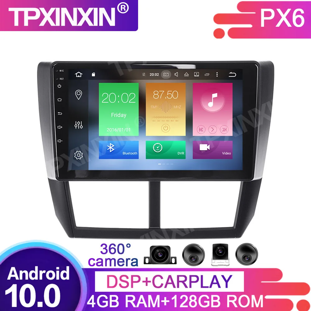 360 CAM For Subaru Forester WRX 2008-2014 Android 10.0 Car Radio GPS Multimedia Player Carplay Android Auto Navigation Head Unit