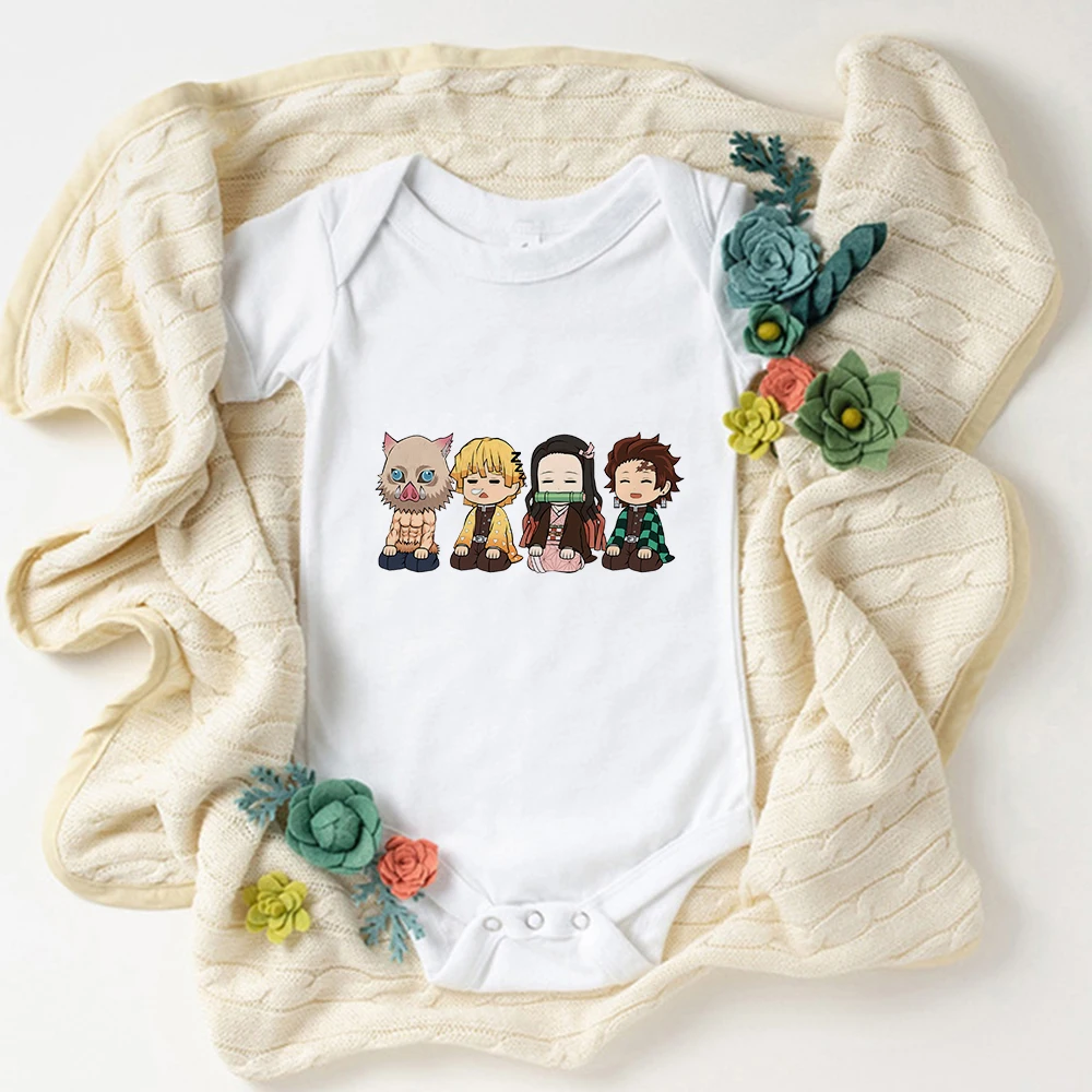 Baby Unisex Kleidung Onesies Anime Dämon Slayer Mode 2022 Neugeborenen Jungen Body Cartoon Nettes Kind Mädchen Kleidung Ein-Stück