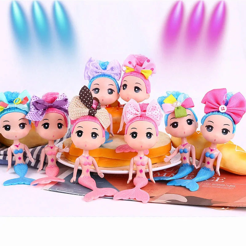 4pcs/set 16cm Swimming Mermaid Dolls Educational Toys For Girls Cute Interactive Doll Stuffed Toy Baby Children Xmas Gifts