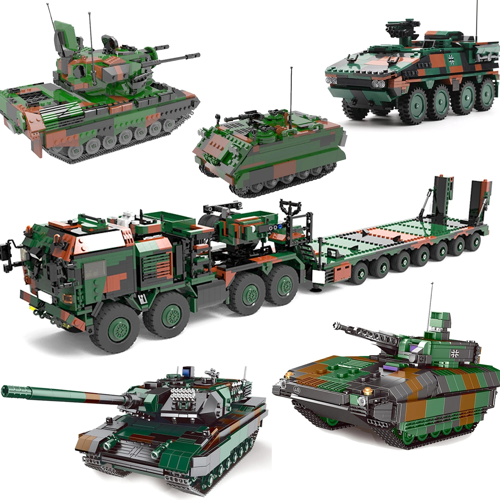 

Military Bricks MAH HX-8 Elefant Tractor Truck Tracked Armored Vehicle Tank Building Blocks Bricks Educational Toys