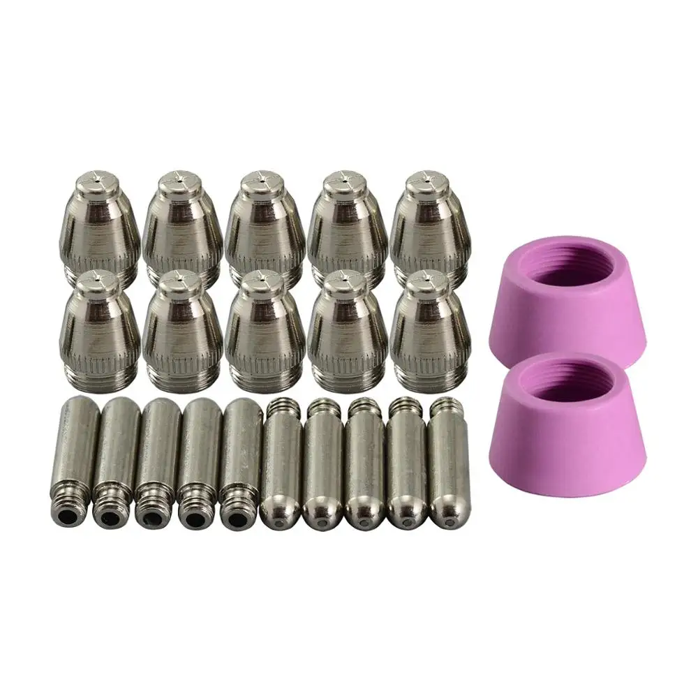 

SG-55 AG-60 Air Plasma KIT Nozzles Electrodes TIPS 0.9mm 40Amp For Plasma Cutter Cutting Torch Consumables, 22pcs